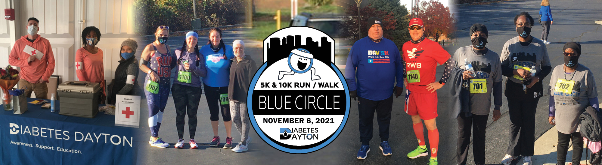 Blue Circle Run Collage
